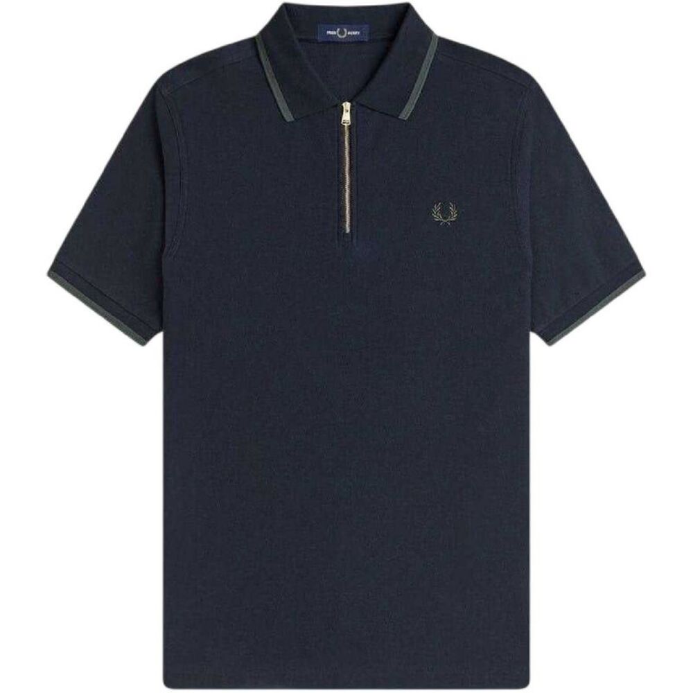 Fred Perry Mens Zip Neck Polo Shirt / Navy